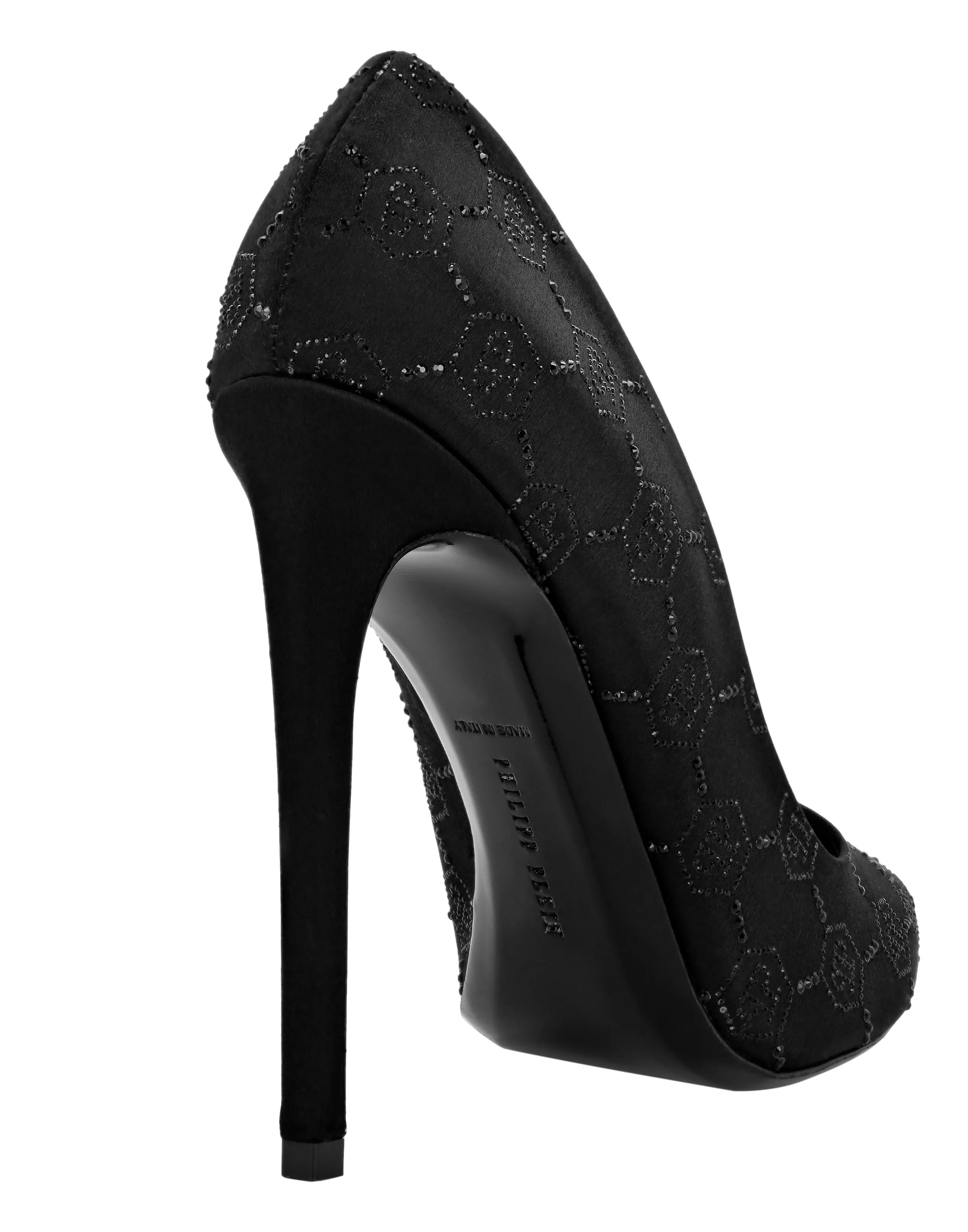 Satin Decollete Hi-Heels Strass Monogram