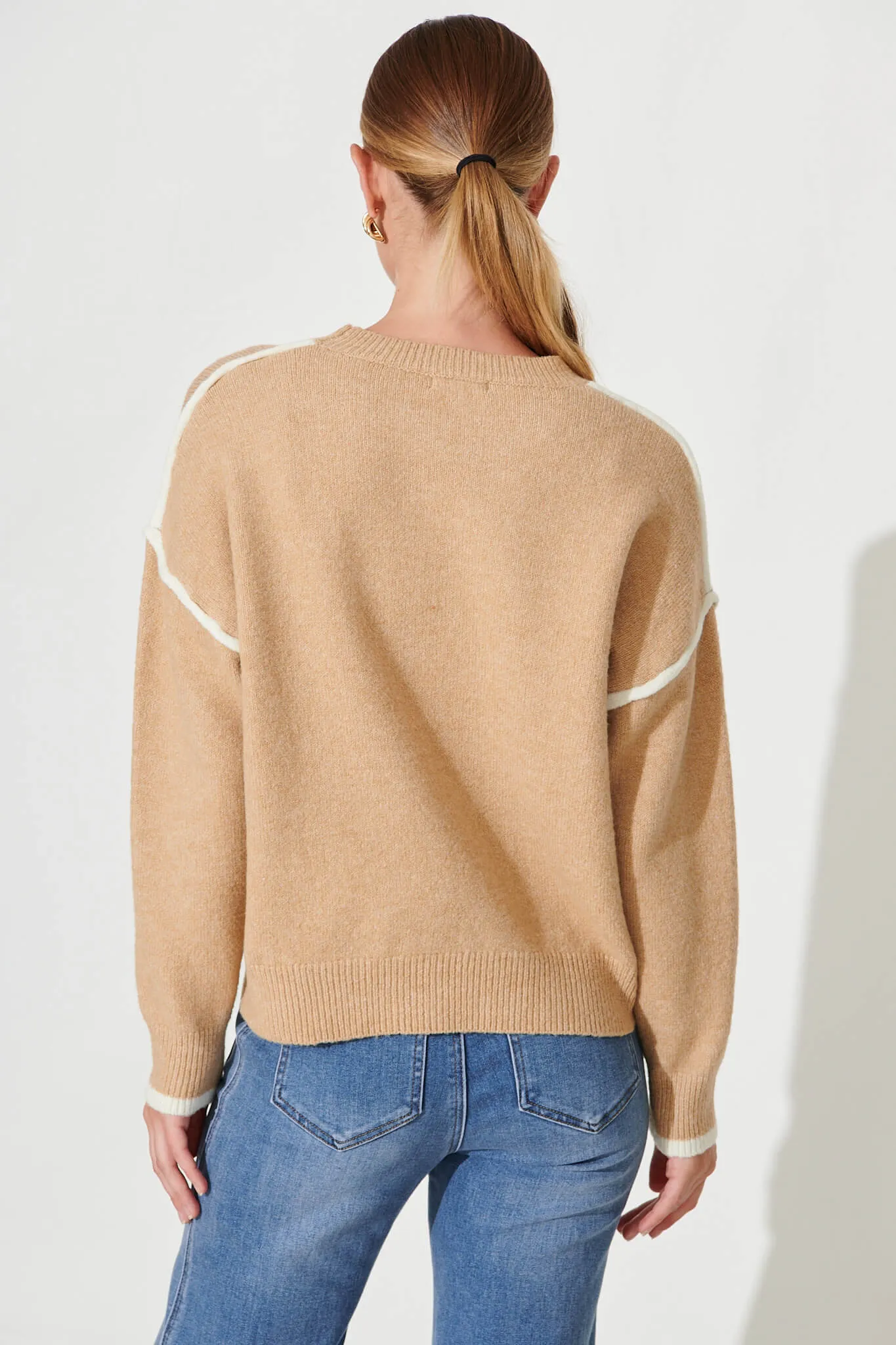 Sei Knit In Light Brown Wool Blend