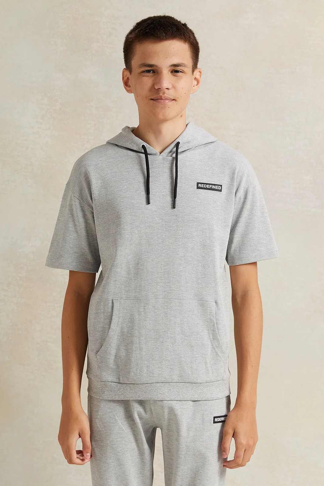 Senior Boys Grey Hooded Sweatshirt