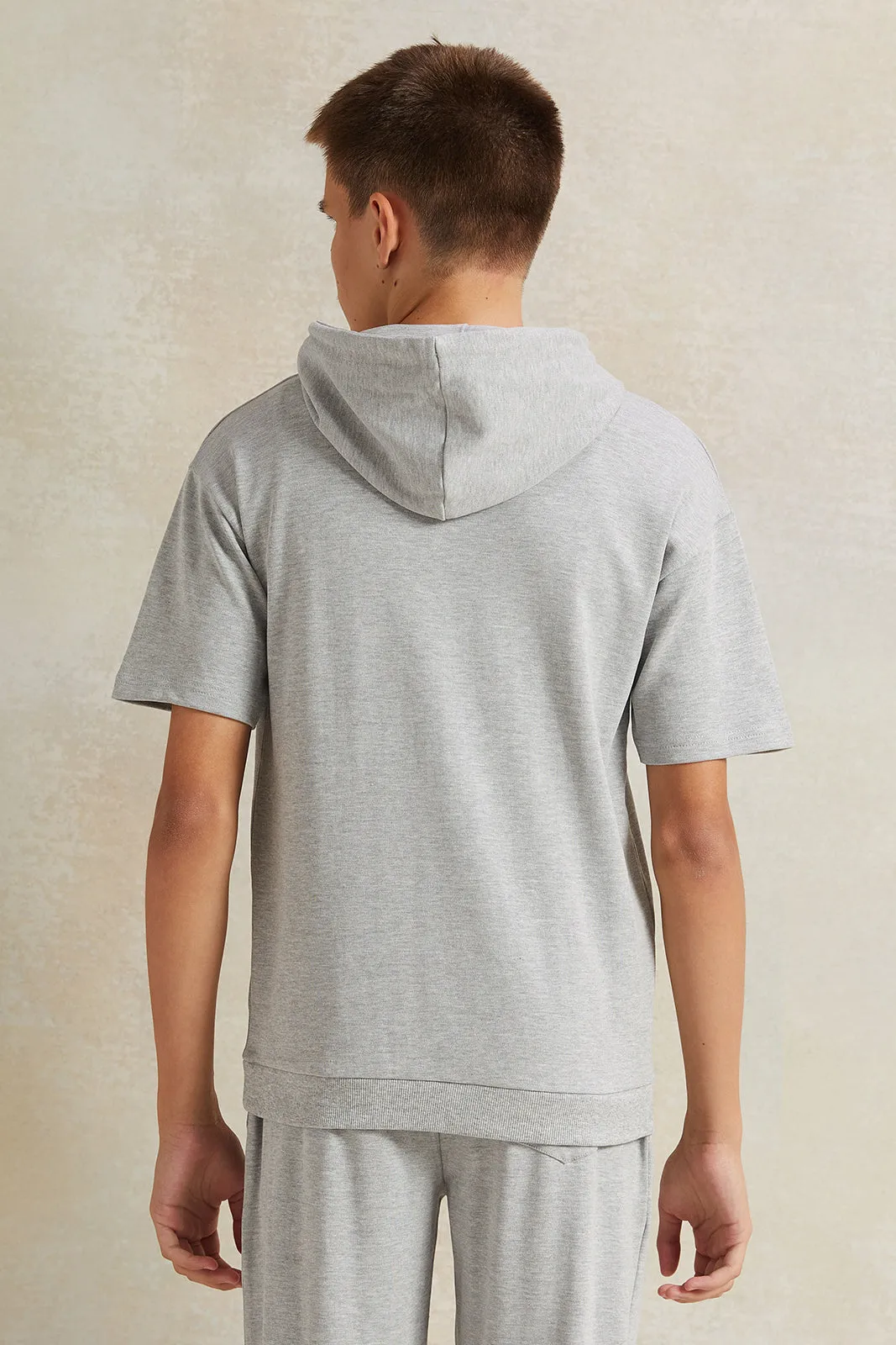 Senior Boys Grey Hooded Sweatshirt