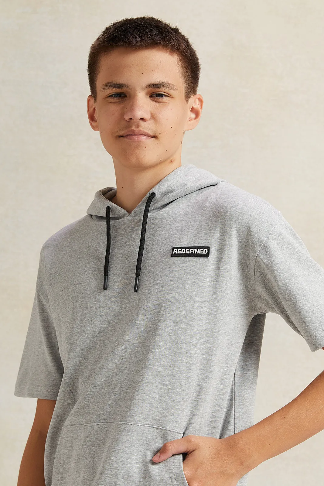 Senior Boys Grey Hooded Sweatshirt