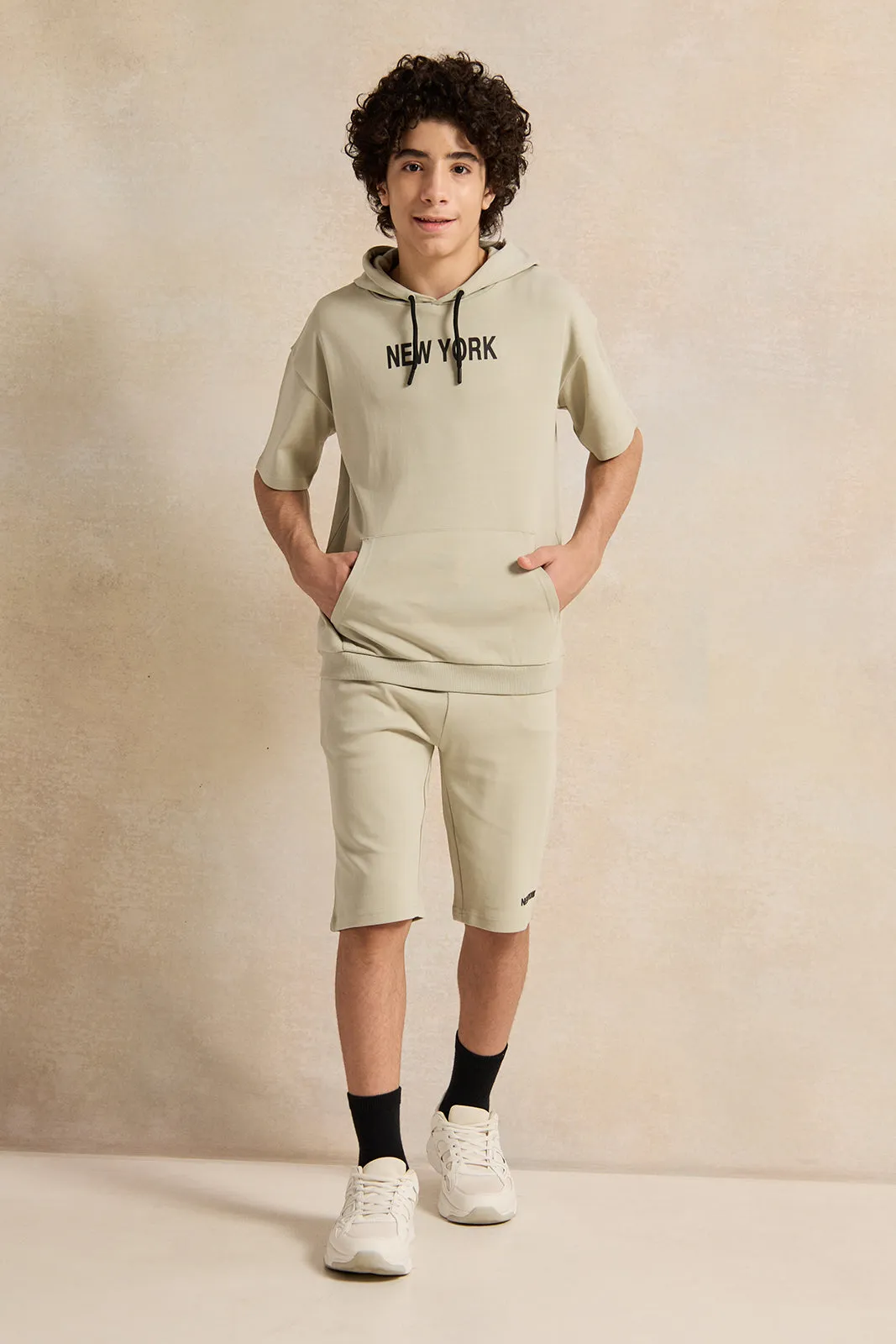 Senior Boys Mint Oversize Hooded Sweatshirt