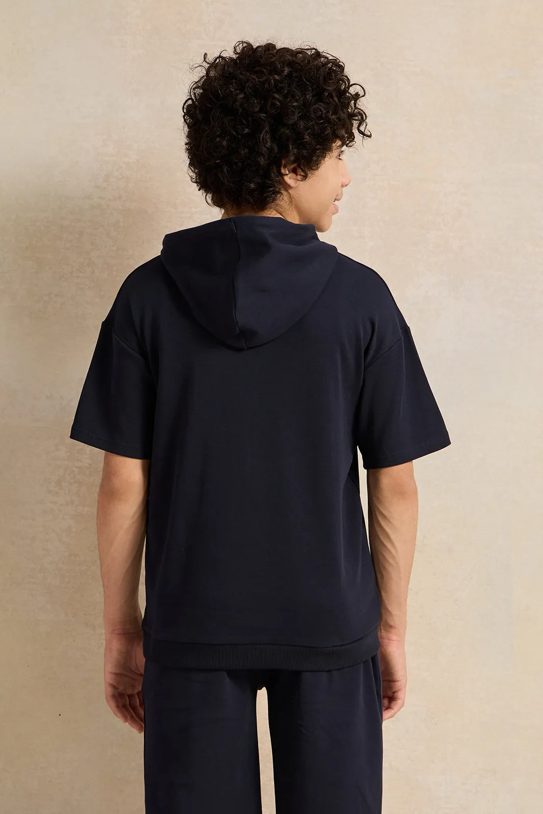 Senior Boys Navy Oversize Hooded Sweatshirt