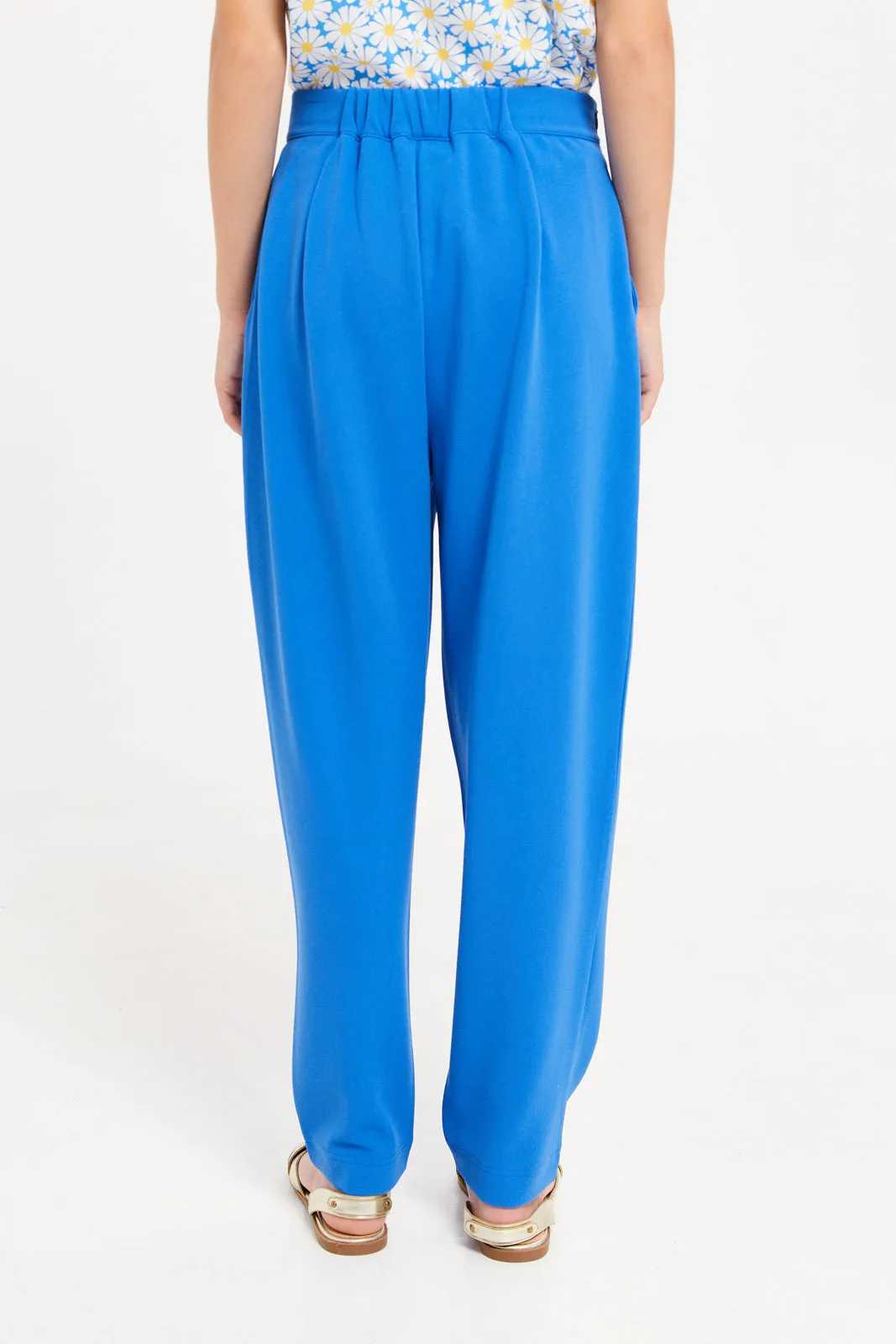 Senior Girls Blue With Front Buttons Trousers