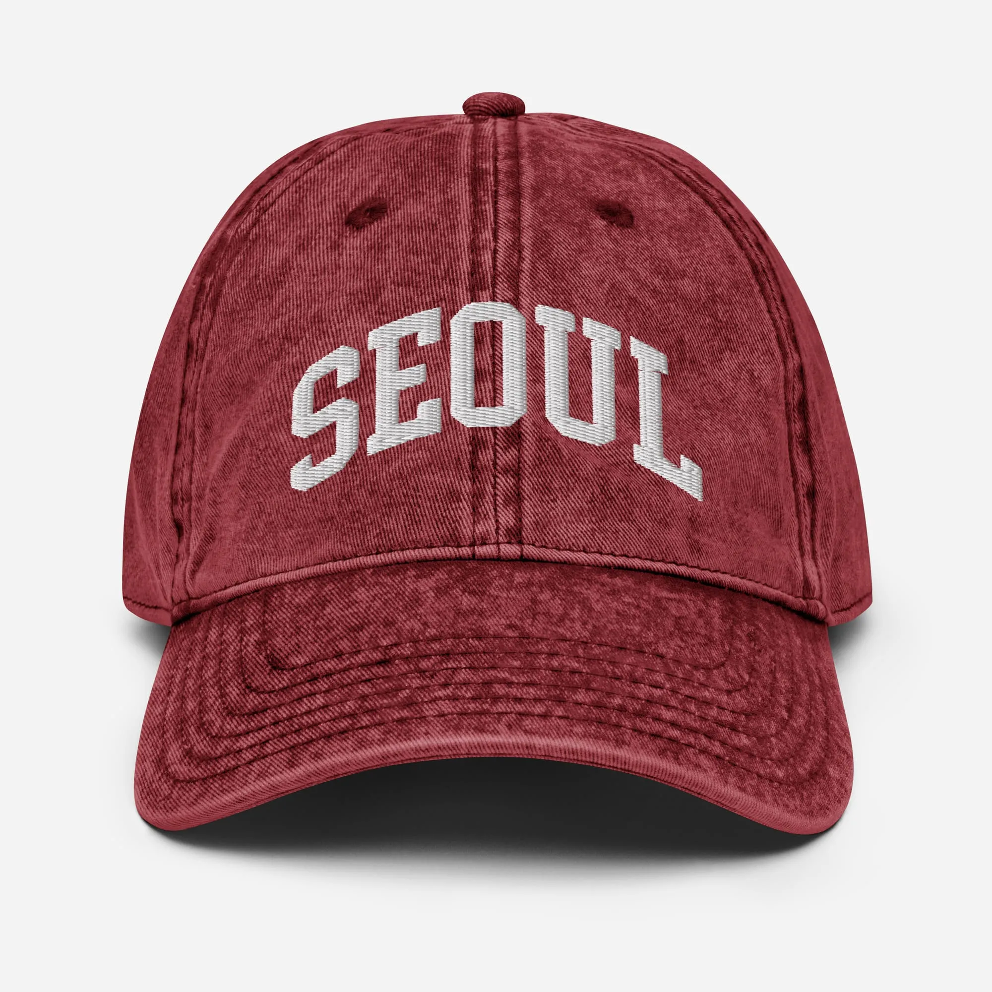 'Seoul' Cities College Arc Embroidered Vintage Hat