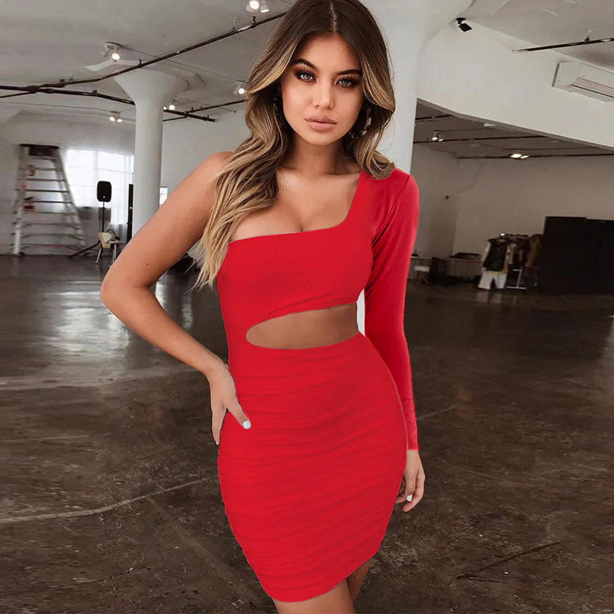 Sexy Cutout Shoulder Dress