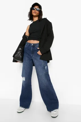 Shaper Rigid Cargo Flared Jeans