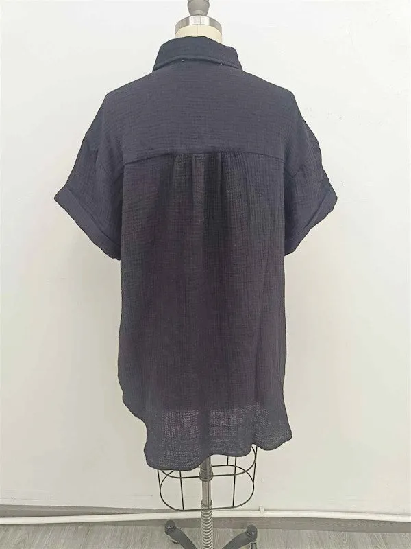 BREATHABLE COTTON SHIRT DRESS