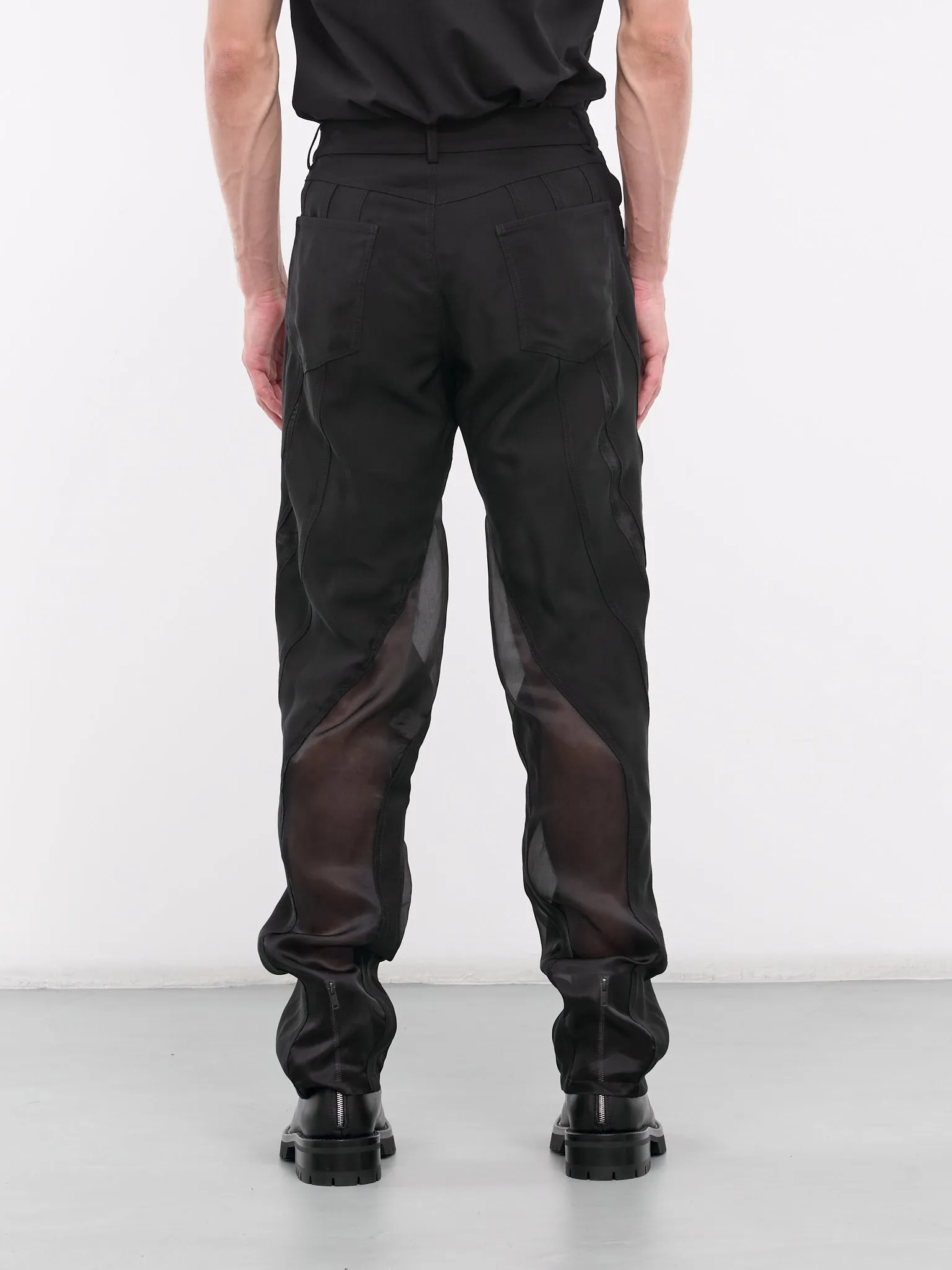 Silk Paneled Trousers (24P1PA0432182-BLACK)