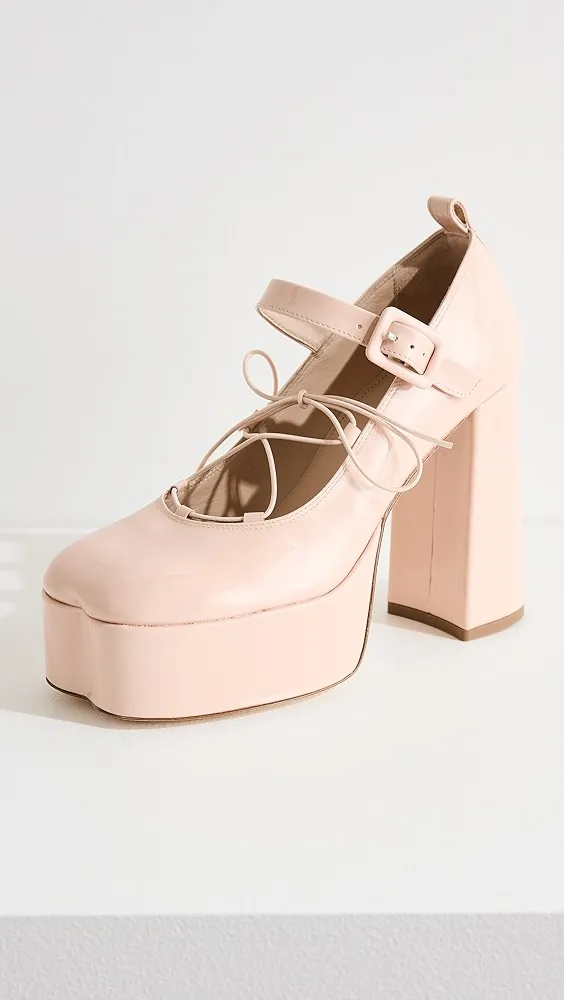 Simone Rocha   Heart Toe Platform Laceup Ballerina Heels 