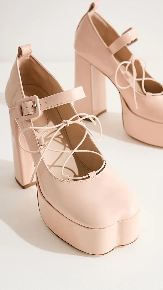 Simone Rocha   Heart Toe Platform Laceup Ballerina Heels 