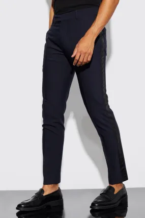 Skinny Fit Pu Side Panel Suit Trousers