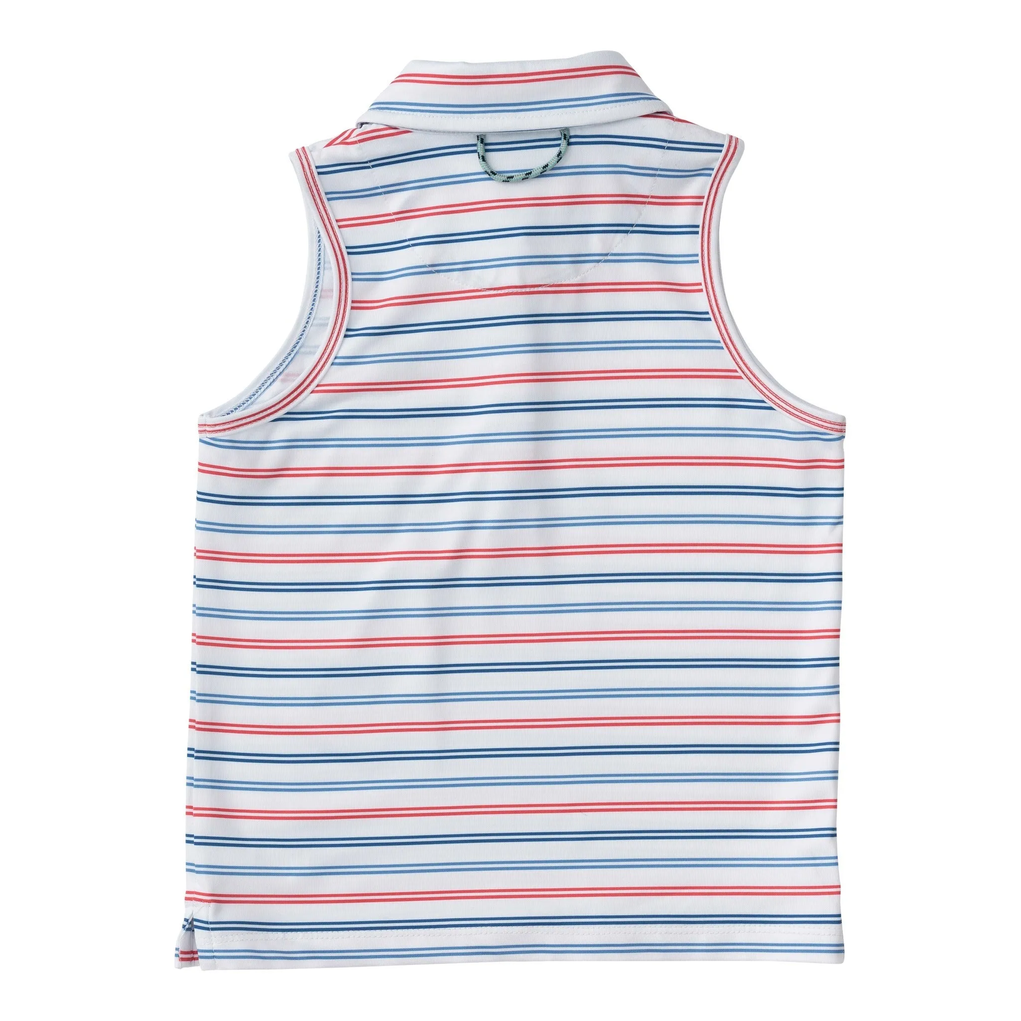 Sleeveless Pro Performance Polo in USA Stripe