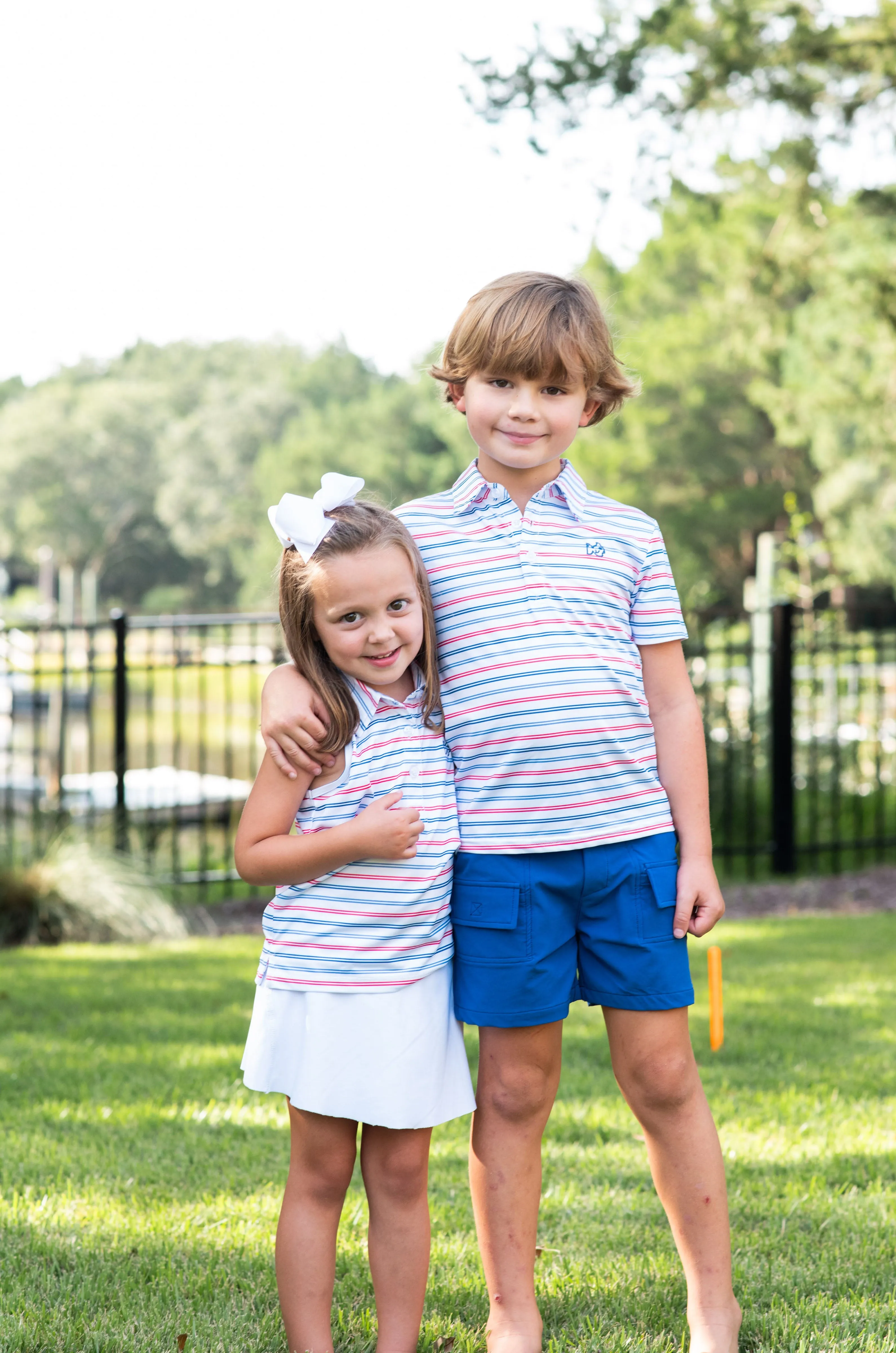 Sleeveless Pro Performance Polo in USA Stripe