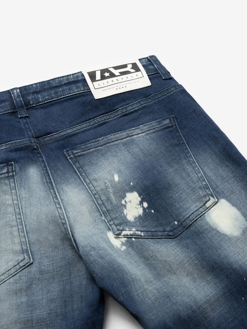 Slim Denim Jeans | Mid Blue - Bleach