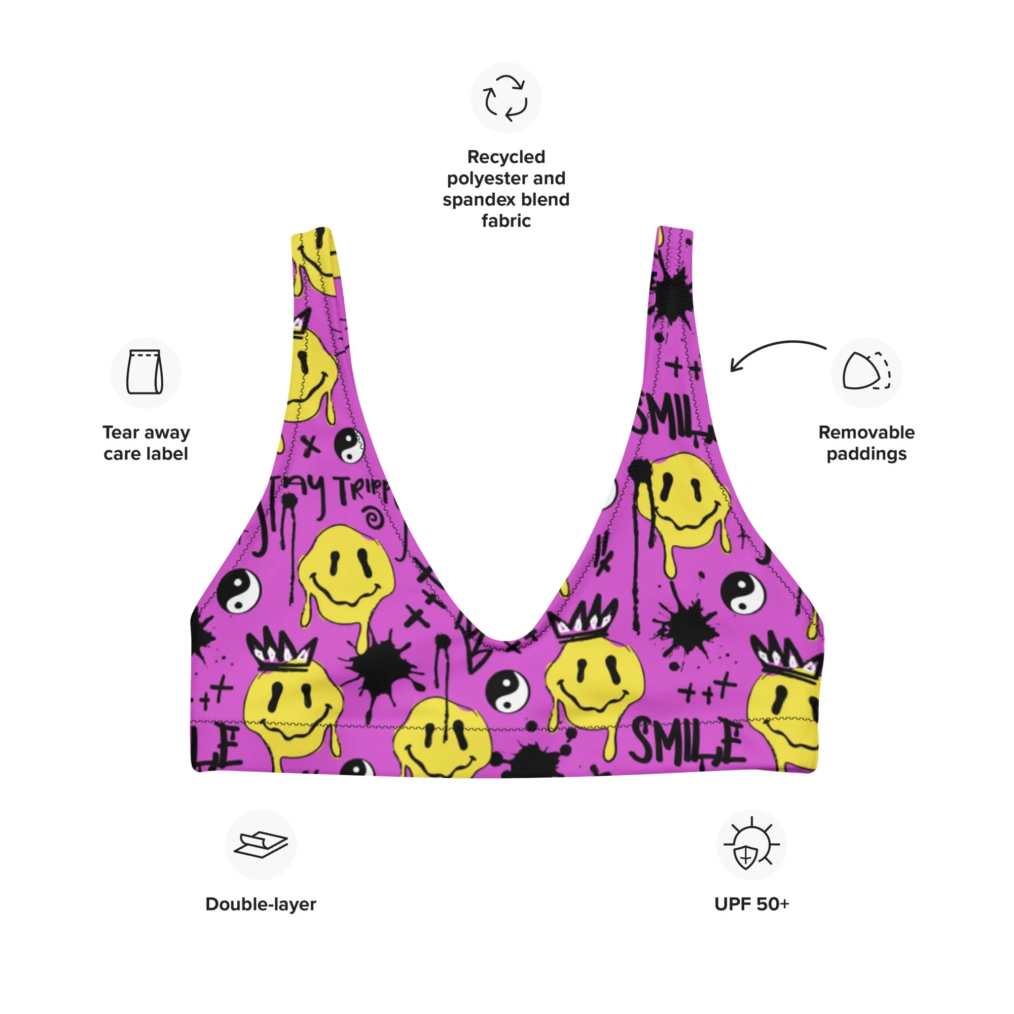 Bra Top Smile Splatter