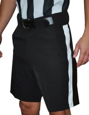 Smitty Premium Knit Polyester Football Shorts with Non-Slip Silicone Gripper Waistband - 1 1/4 White Stripe