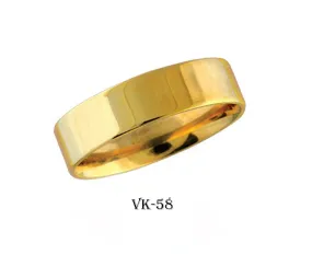 Gold Ring Elegant Ladies Modern Shiny Flat Band 6MM