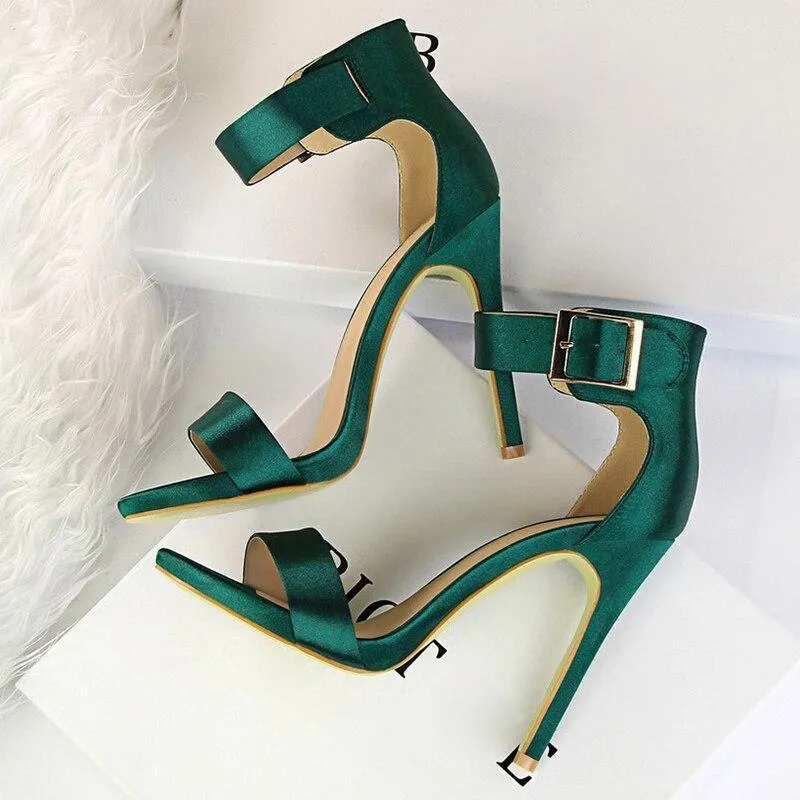 Solid Open-Toe High Heels  Shoes