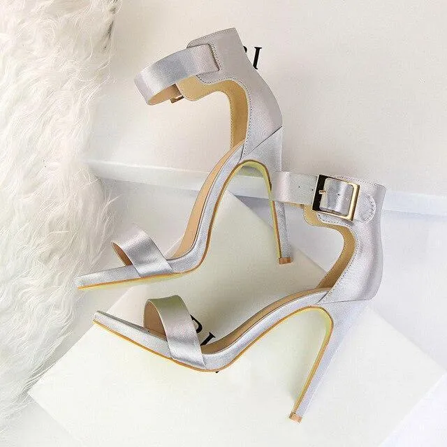 Solid Open-Toe High Heels  Shoes