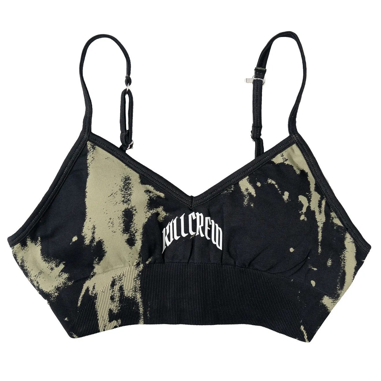 SPLATTER SPORTS BRA - BLACK / OLIVE