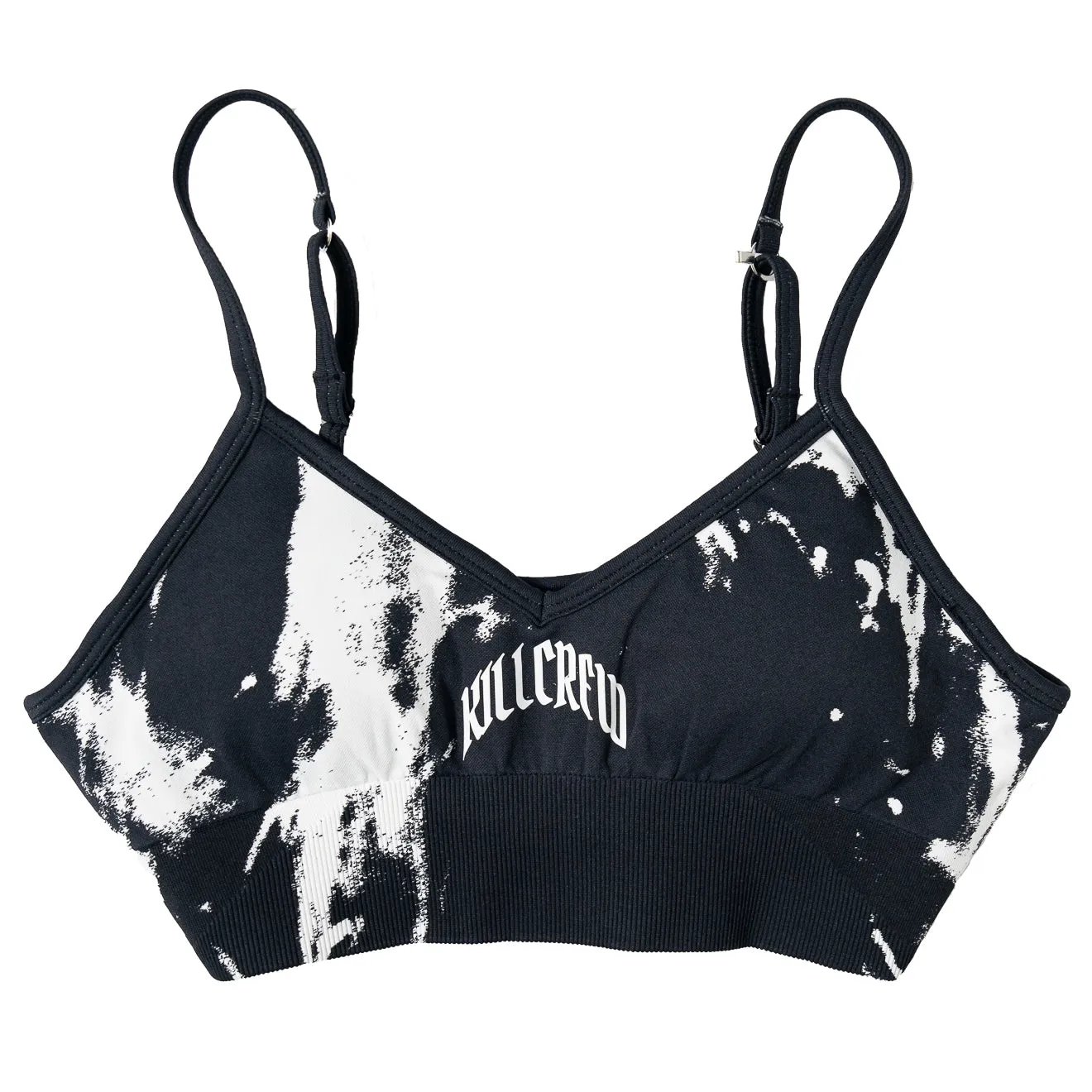 SPLATTER SPORTS BRA - BLACK / WHITE