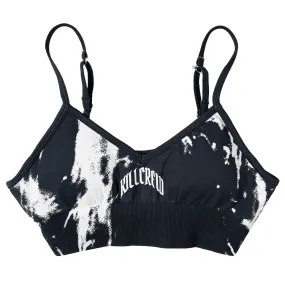 SPLATTER SPORTS BRA - BLACK / WHITE