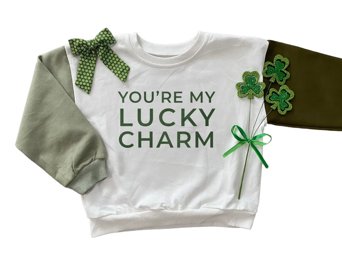 St. Patrick's Day Sweatshirt with Lucky Charm Design