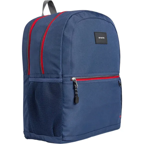 Navy Double Pocket Large Backpack by STATE Kane