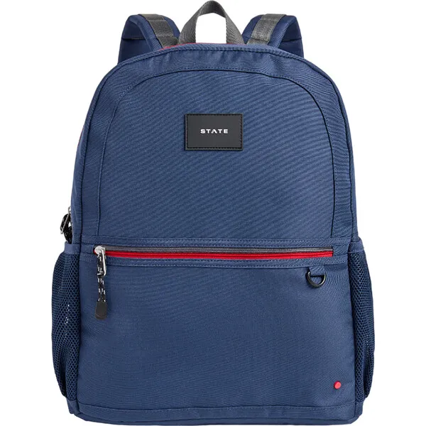 Navy Double Pocket Large Backpack by STATE Kane