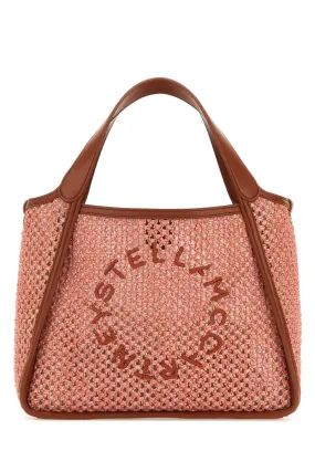 Stella Mc Cartney Pink Raffia Stella Logo Shoulder Bag