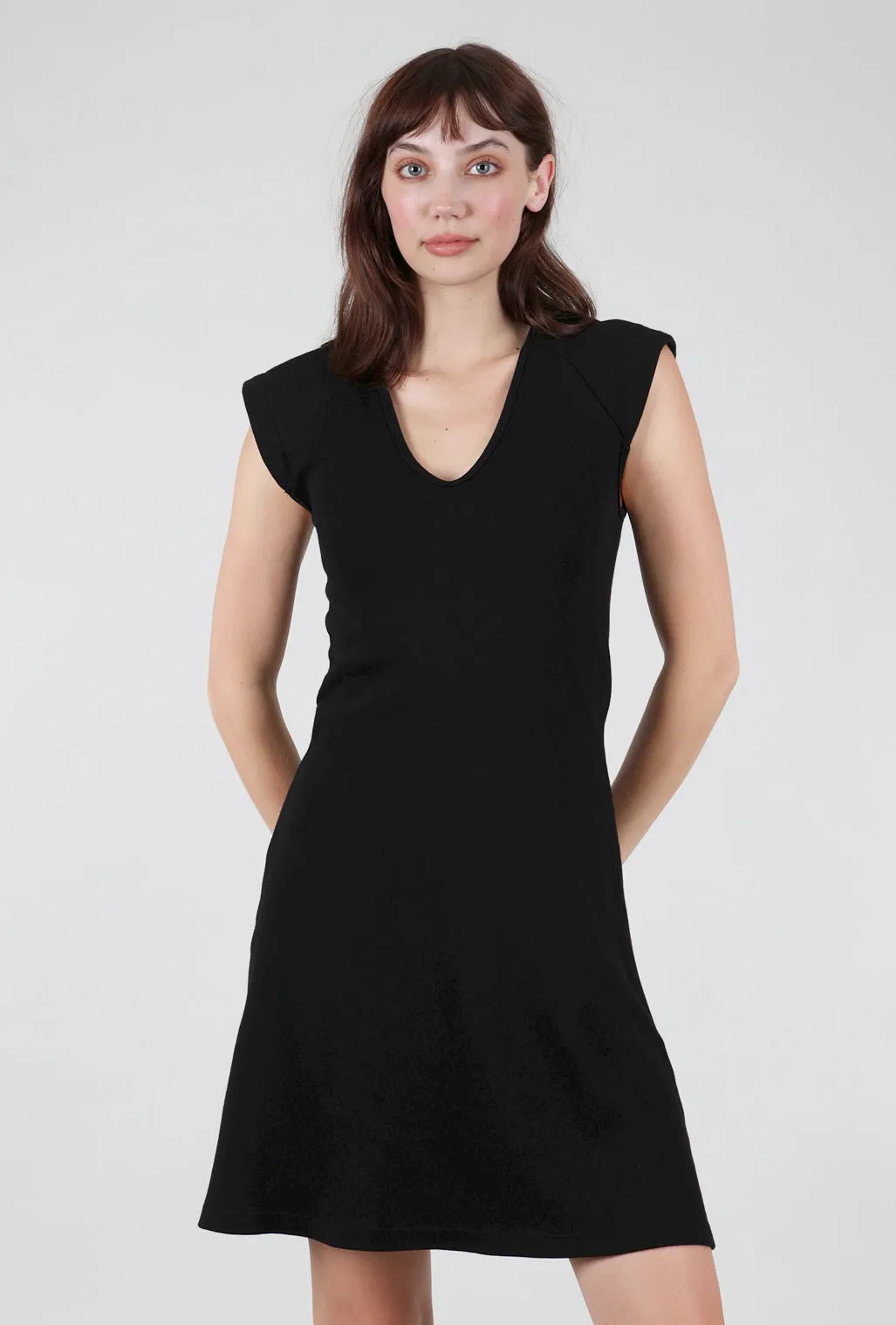 Strong Shoulder Dress, Black