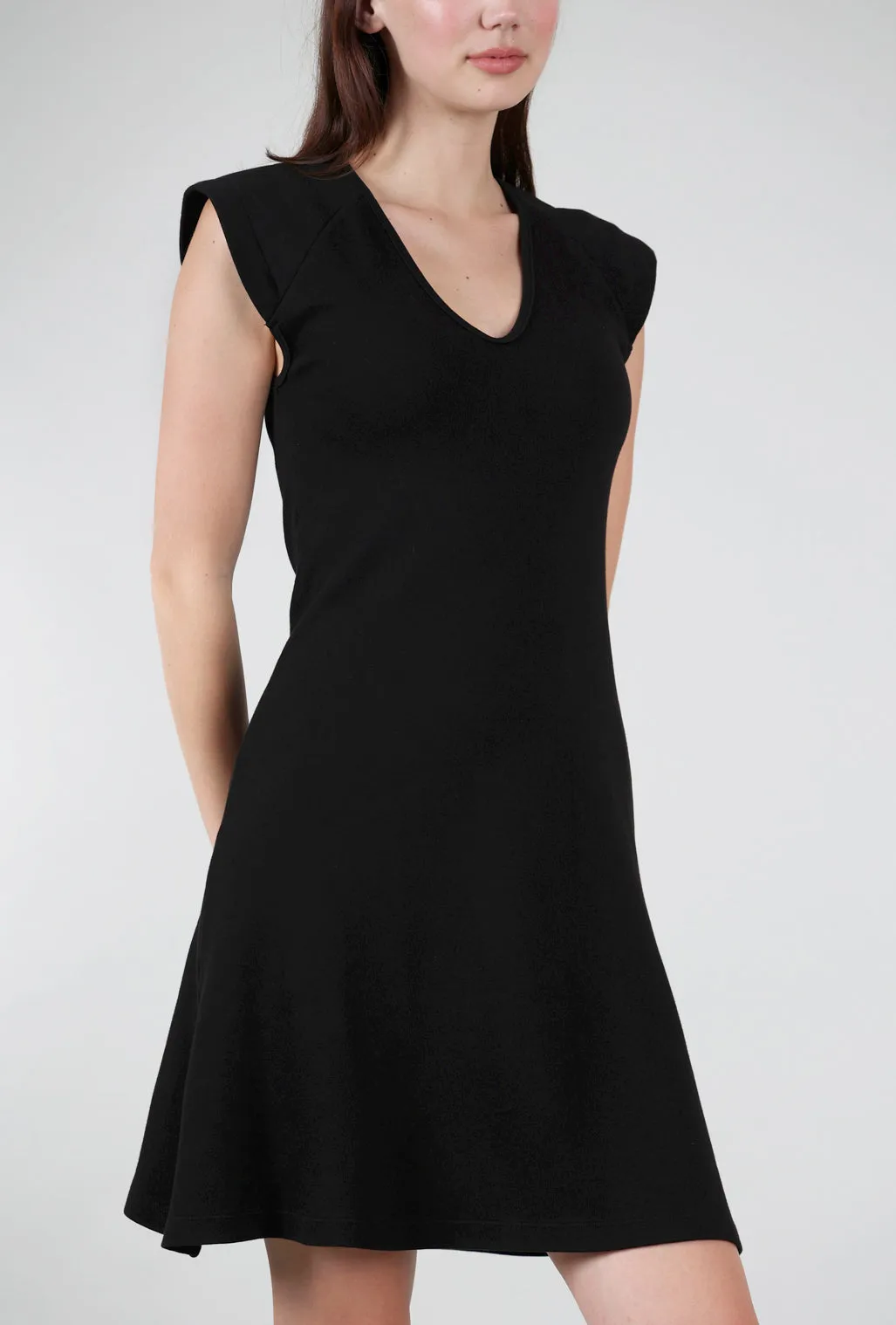 Strong Shoulder Dress, Black