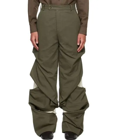 STRONGTHE Khaki & Off-White Snake Trousers