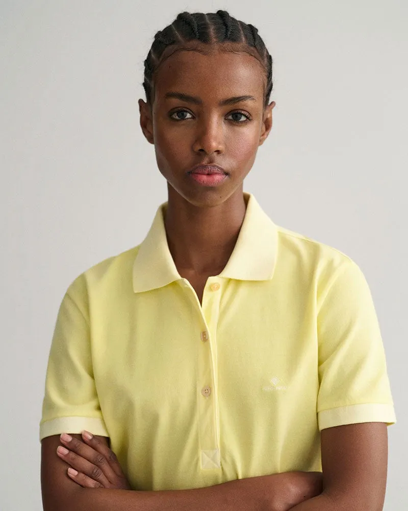 Sunfaded Lemonade Yellow Piqué Polo Shirt