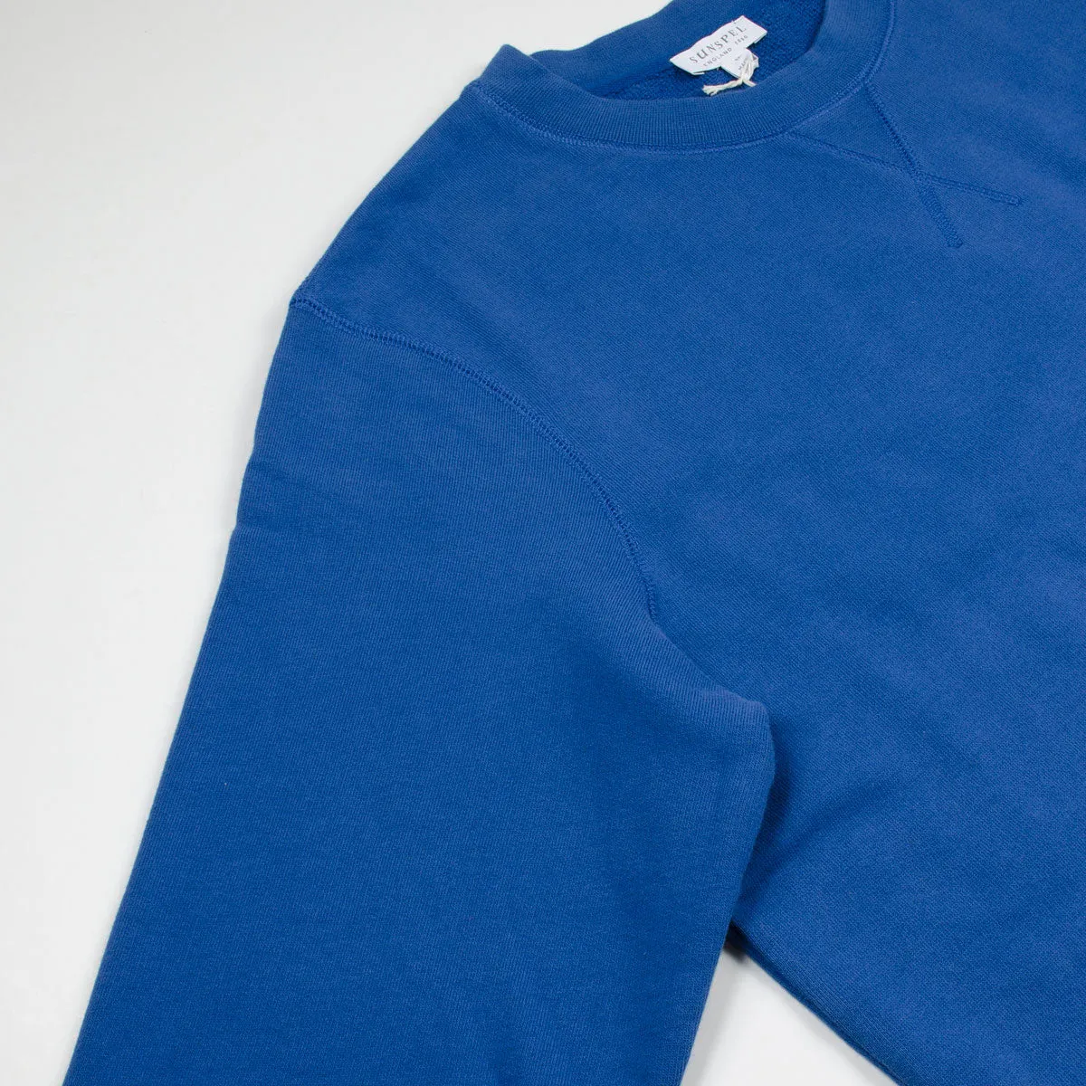 Sunspel Loopback Sweatshirt Cobalt Blue