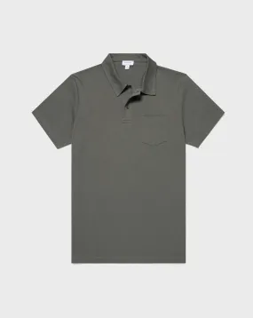 Sunspel Riviera Polo Shirt in Khaki