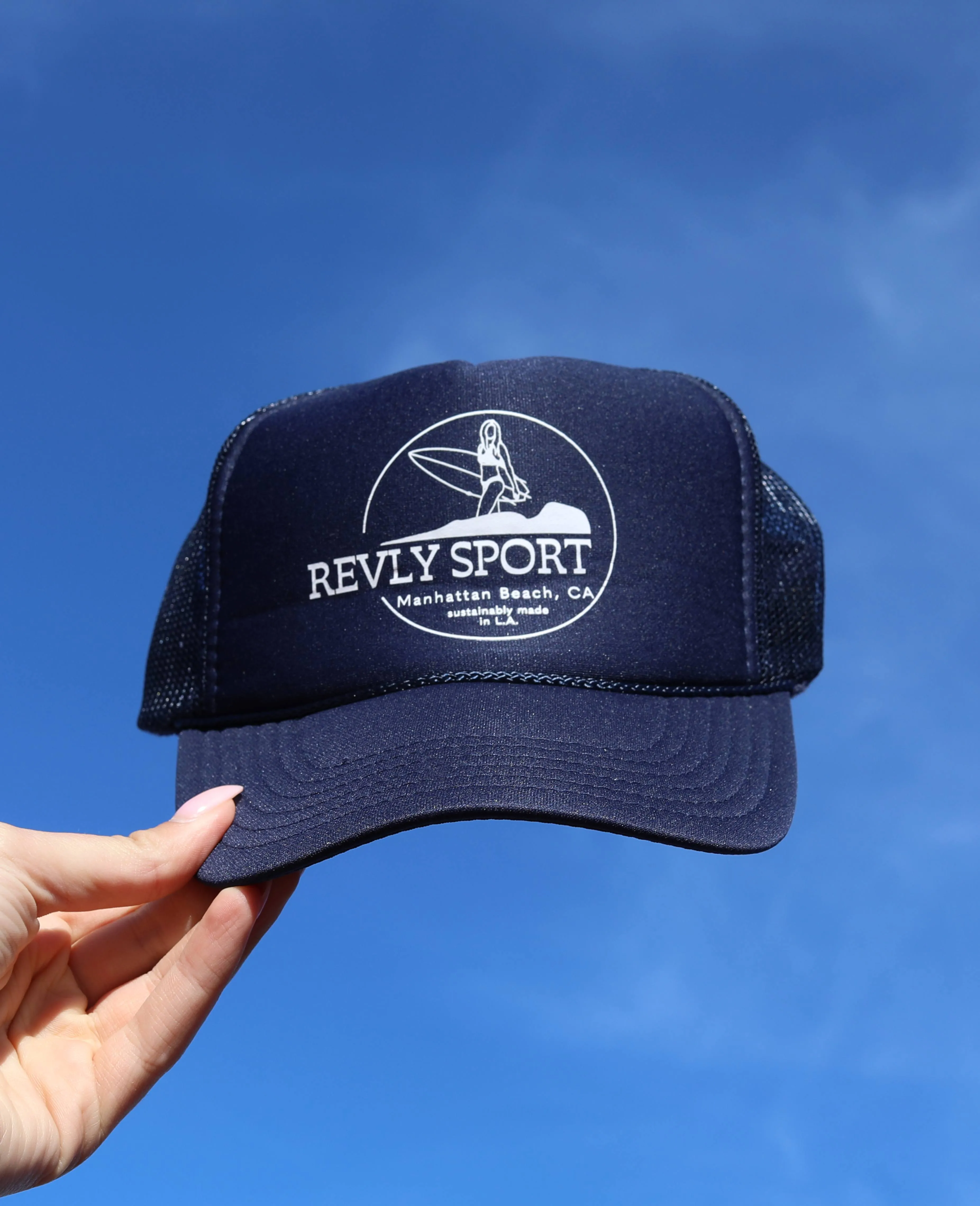 Surfer Girl Trucker Hat - Navy