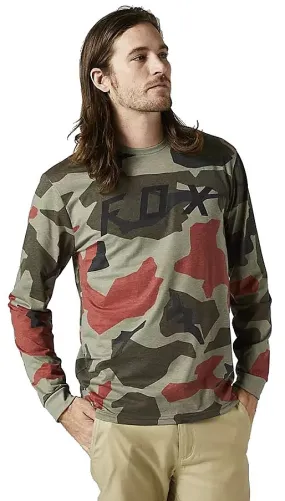 T-Shirt Fox BNKR Tech LS - Green Camo - men´s