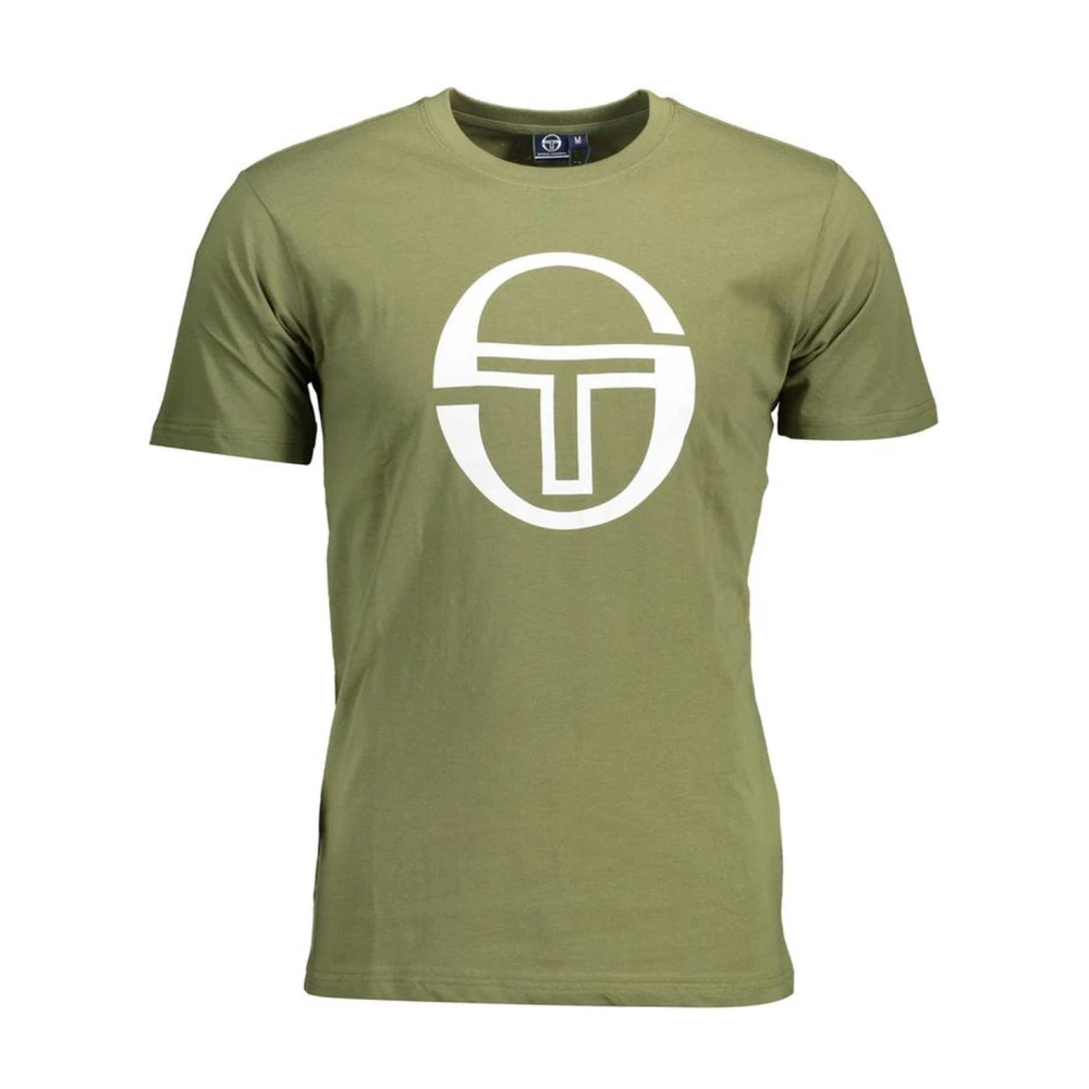 T-shirt in Cotone Verde con Stampa Logo