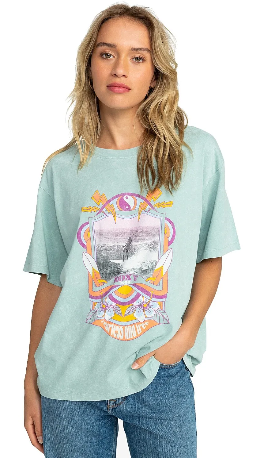 T-Shirt Roxy Girl Need Love A - BHB0/Blue Surf - women´s