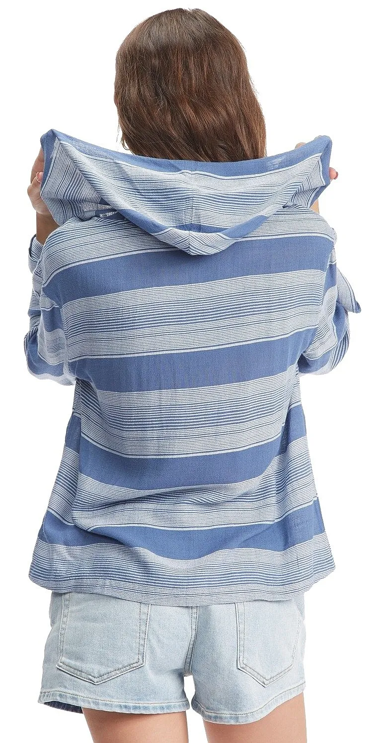 T-Shirt Roxy Head On Over LS - BNG3/Bijou Blue Horizon Stripe - women´s