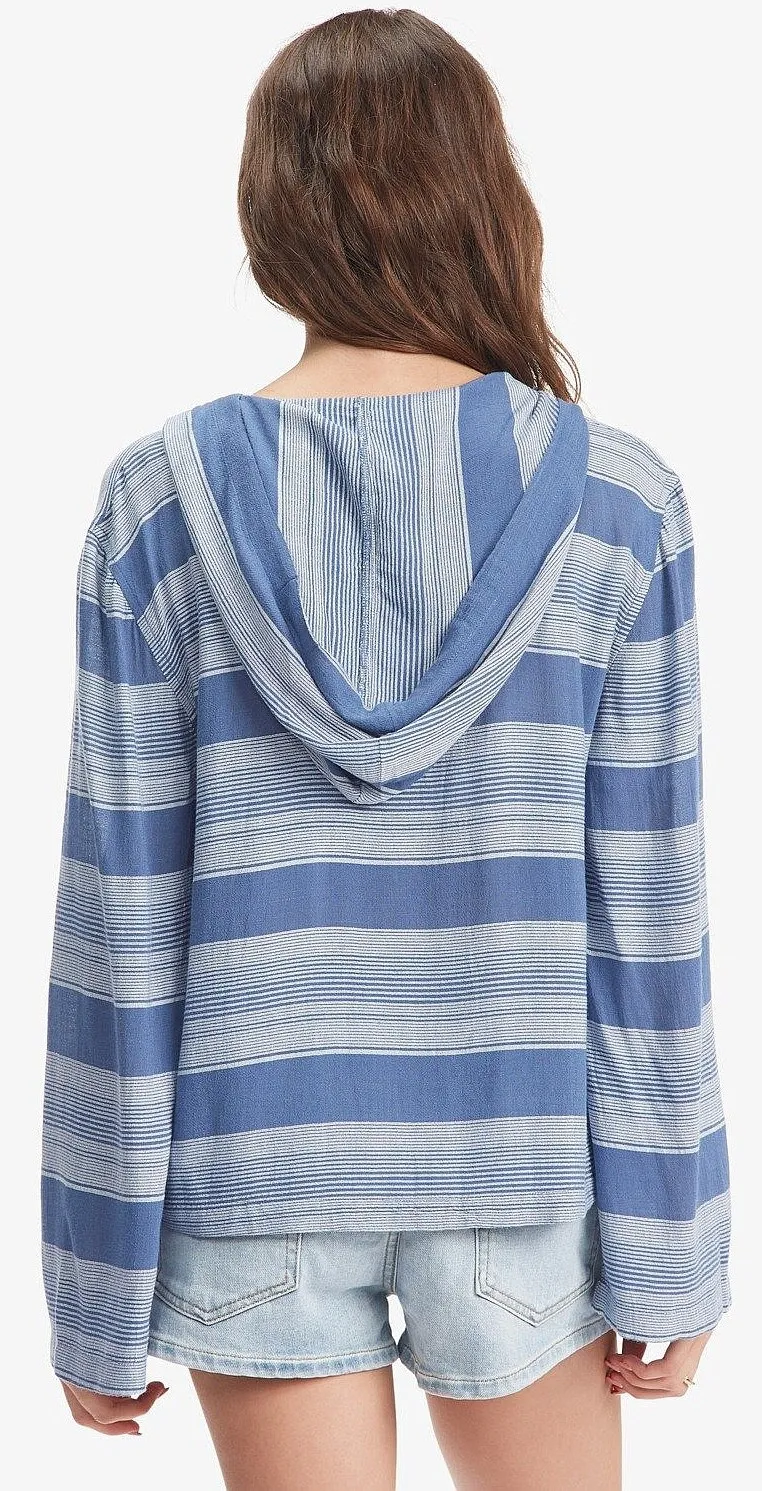 T-Shirt Roxy Head On Over LS - BNG3/Bijou Blue Horizon Stripe - women´s