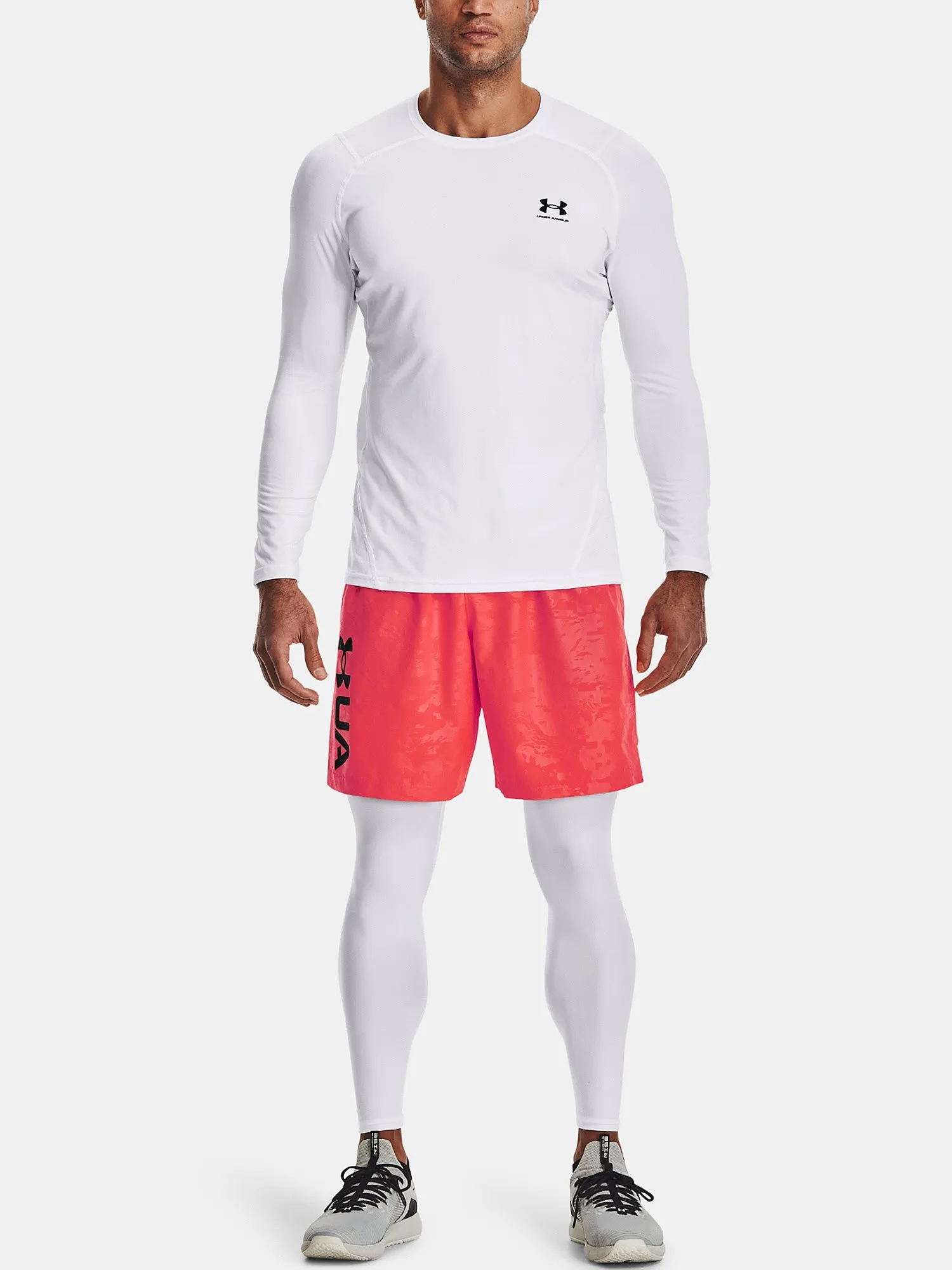 T-Shirt Under Armour HeatGear Armour Fitted LS - White - men´s