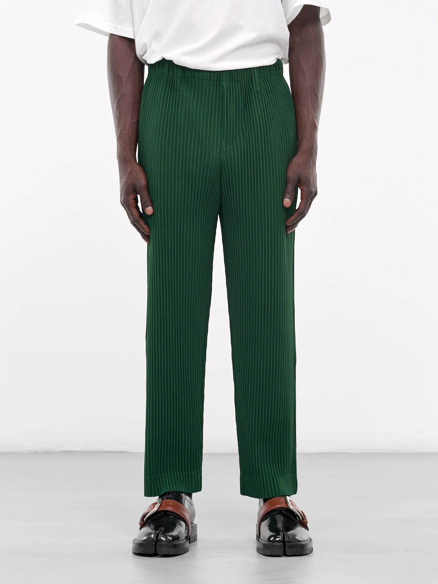 Tailored Pleats 1 Trousers (HP48JF152-64-SEAWEED-GREEN)