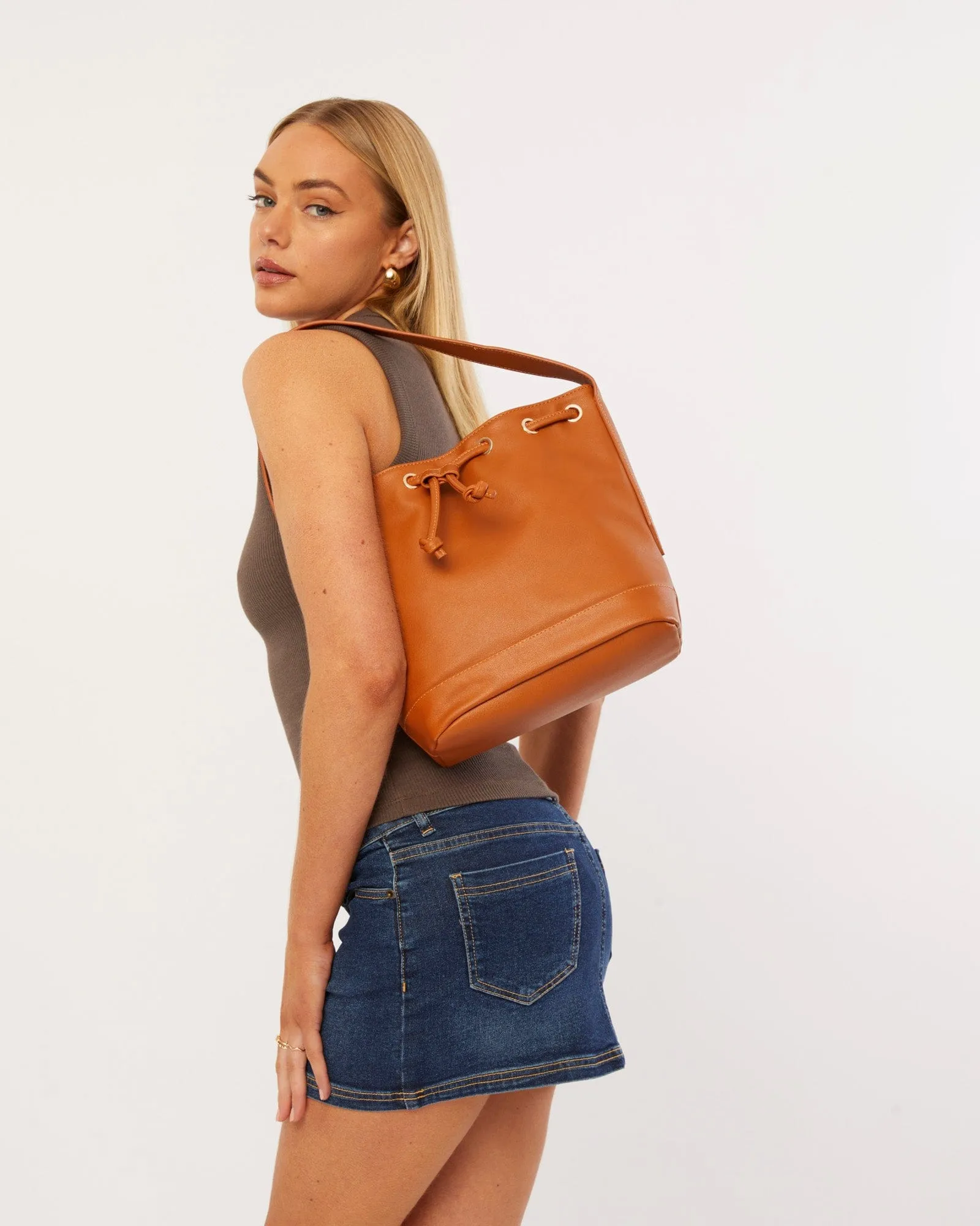 Tan Giselle Top Handle Bag