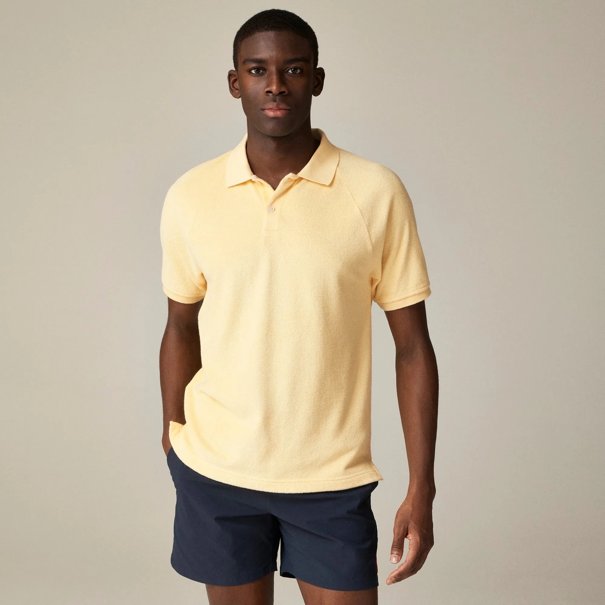 Terry cloth polo shirt