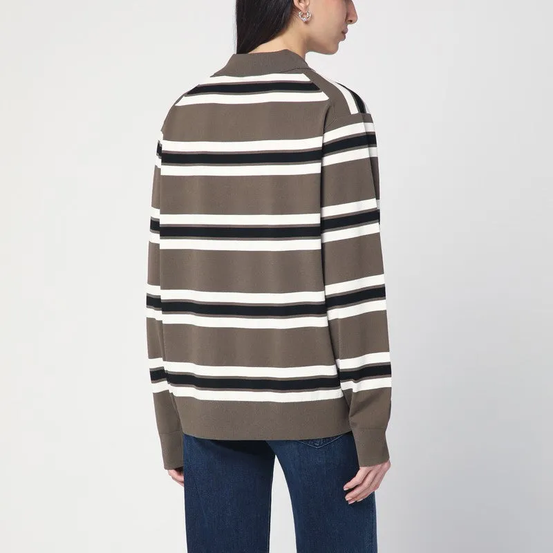 The Garment Brown/Black/White Striped Polo