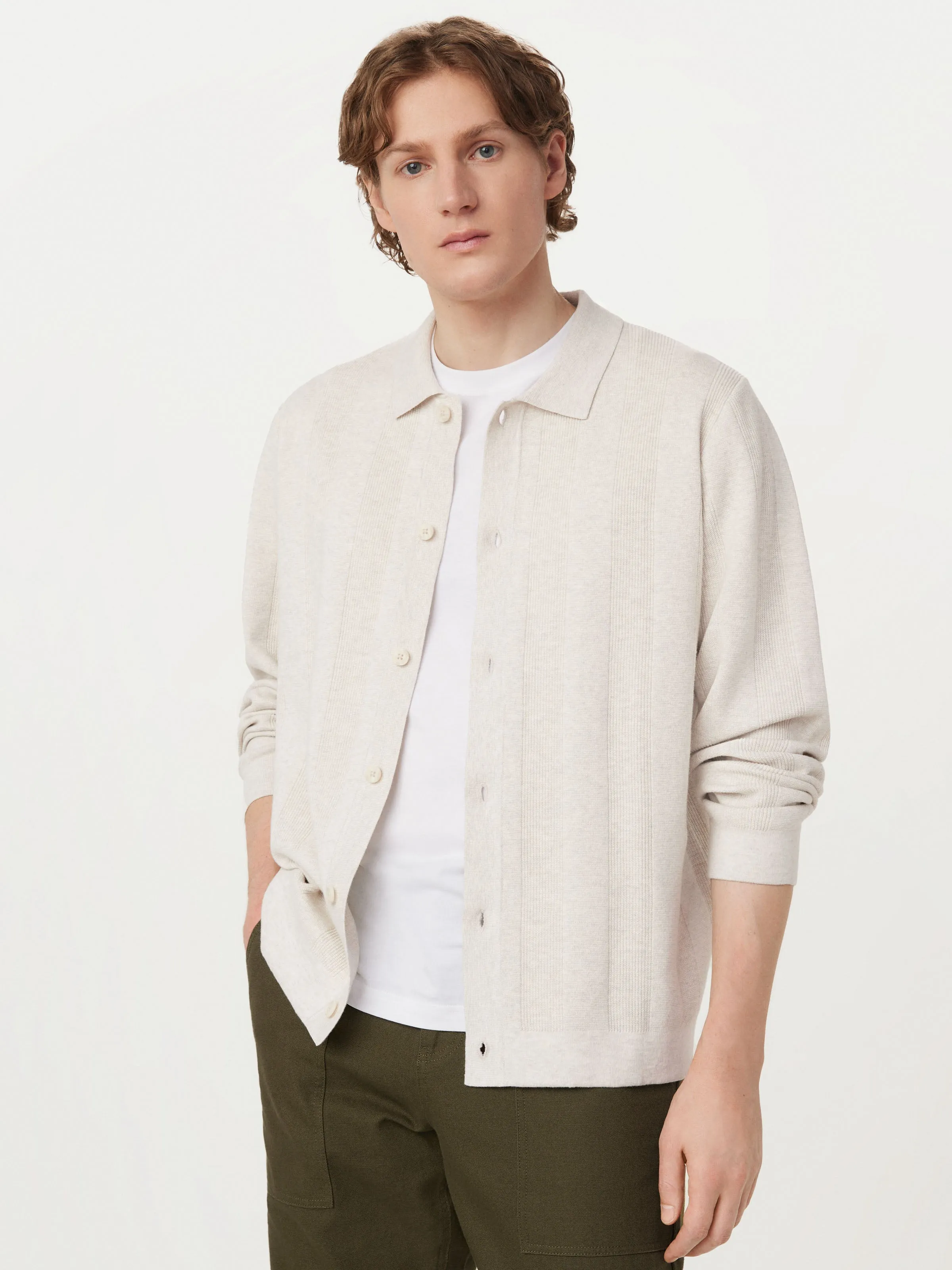 The Knit Overshirt in Cream