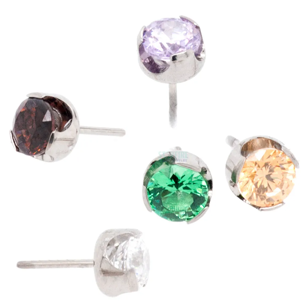 threadless: 3.5mm Prong-Set Brilliant-Cut Gem End